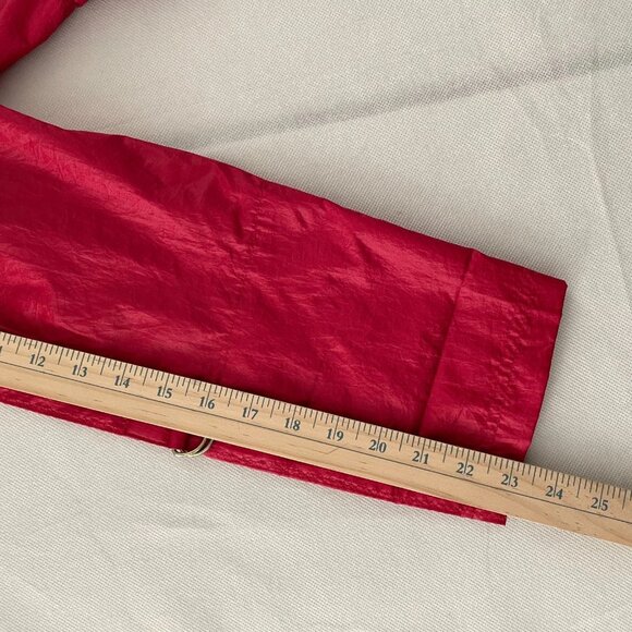 Zenergy By Chico's Womens Red Roll Tab Sleeve Nylon Windbreaker Jacket Sz 2 US L - Picture 9 of 10